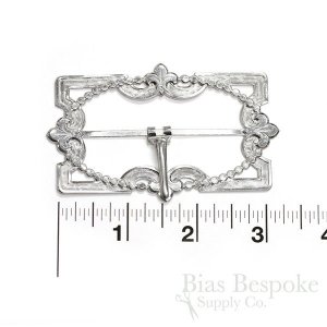 Delicate Stamped Fleur-de-lis Belt Buckle, Made in France