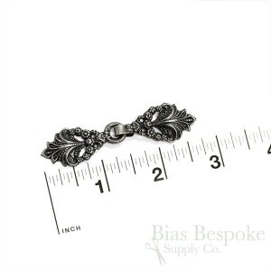 SIDONIE Charming Antique Finish Clasp, 2 3/4", Made in France