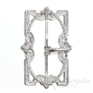Delicate Stamped Fleur-de-lis Belt Buckle, Made in France