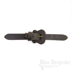 Classic, Elegant Dark Brown Leatherlook Toggle-style Buckle, Made in Italy