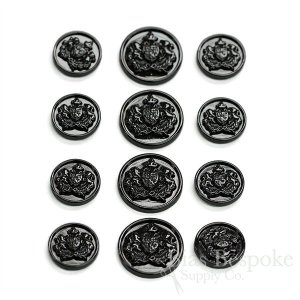 BASFORD Black Nickel Coat of Arms Buttons