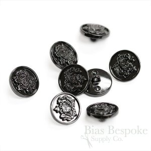 BASFORD Black Nickel Coat of Arms Buttons