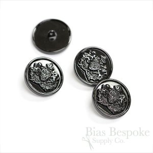 BASFORD Black Nickel Coat of Arms Buttons