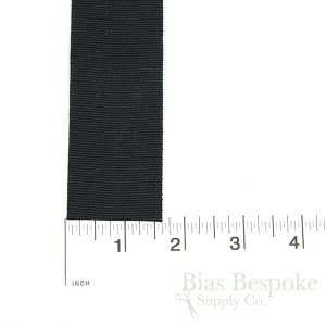 1 5/8" Wide Stiff Petersham Black Non-Roll Waistbanding, Made in Poland