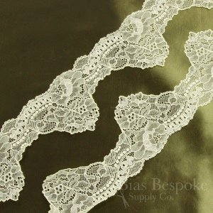 3 3/4" Wide Pale Yellow Rigid Leavers Lace, Made in France