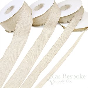 CAMBRIA 100% Linen Herringbone Ribbon Tape