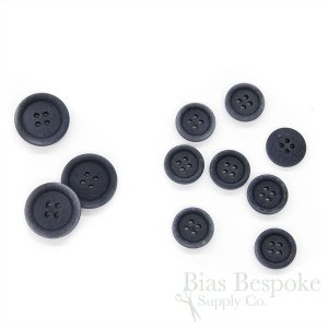LUCA Classic Matte Dark Gray Blue Corozo Suit Buttons, Made in Italy
