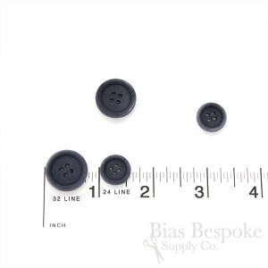 LUCA Classic Matte Dark Gray Blue Corozo Suit Buttons, Made in Italy