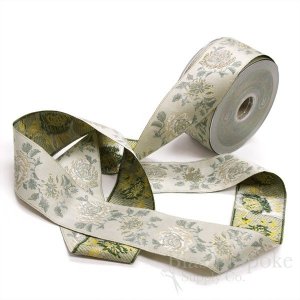 2" Wide Jacquard Rose Trim, Made in Italy