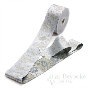 2" Wide Jacquard Rose Trim, Made in Italy