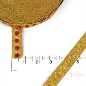CALDARA 3/4" Metallic Gold Trim with Satin-Stitch Dots
