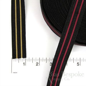 BRUNO 1" Wide Metallic Black Military-Style Trim