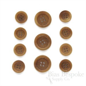 GAGE Chic Spice Brown Corozo Suit and Overcoat Buttons, Made in Italy