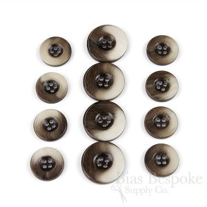 DANE Polished Horn-Effect Dark Brown Coat Buttons, Made in Italy