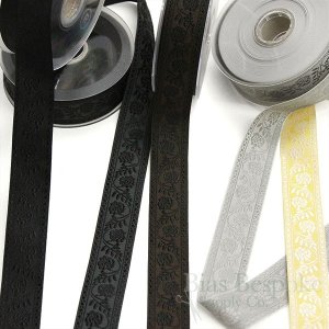 EMMA Floral Jacquard Trim, 30mm Wide, Made in Italy