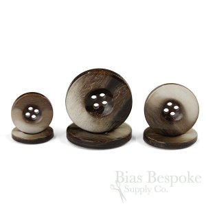 DANE Polished Horn-Effect Dark Brown Coat Buttons, Made in Italy