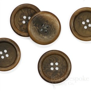 Classic Coffee Brown Corozo Overcoat Buttons, Made in Germany