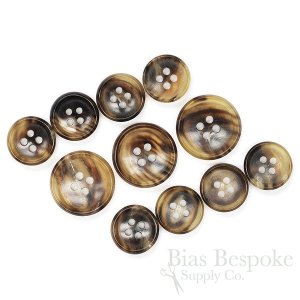 ELLIS Tiger Brown First-Class Genuine Horn Suit Buttons, Made in Germany