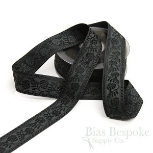EMMA Floral Jacquard Trim, 30mm Wide, Made in Italy