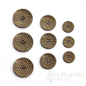 Chevron-Etched Buffalo Horn Buttons for Suits and Coats, Made in Italy