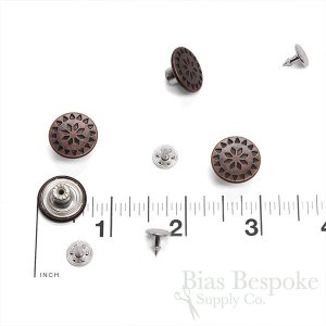 17mm Decorative Antique Copper Jeans Buttons