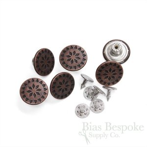 17mm Decorative Antique Copper Jeans Buttons