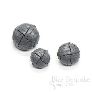 CHELLA Thick, Classic Top-Stitched Stone Gray Leather Buttons, Made in Italy