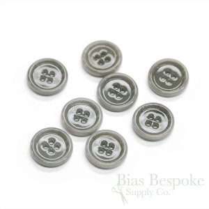 SFORI Classic Medium Gray Lacquered Corozo Suit and Overcoat Buttons, Made in Italy