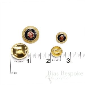Gold Coat of Arms Buttons with Two-Color Enamel, Made in Italy