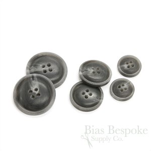 SIANO Matte Dark Gray Convex Buttons for Suits and Coats, Made in Italy
