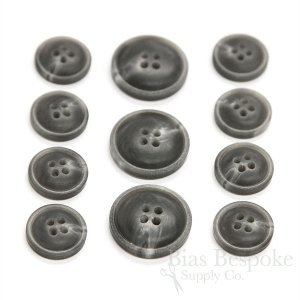 SIANO Matte Dark Gray Convex Buttons for Suits and Coats, Made in Italy