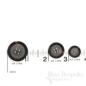 ROSS Double-Matte Brown Black Buttons for Suits and Coats, Made in Italy
