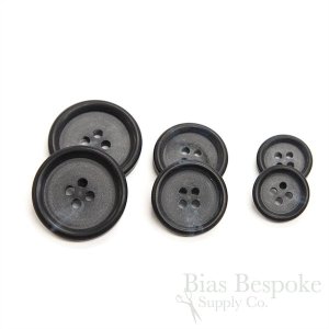 ROSS Double-Matte Blue Black Buttons for Suits and Coats, Made in Italy