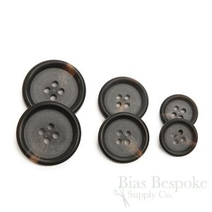 ROSS Double-Matte Brown Black Buttons for Suits and Coats, Made in Italy