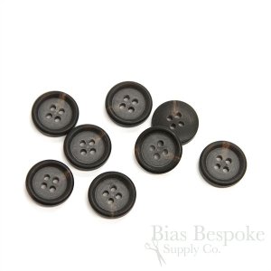 ROSS Double-Matte Brown Black Buttons for Suits and Coats, Made in Italy