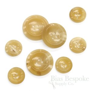 HIRO Sharp Butterscotch Blonde Real Horn Overcoat Buttons, Made in Germany