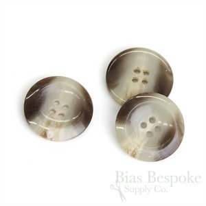 Brown-Gray-Tan Horn-Effect Overcoat Buttons, Made in Germany