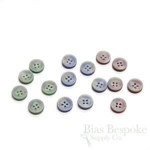 Pale Gray Shirt Buttons with Colorful Backs, Made in Italy