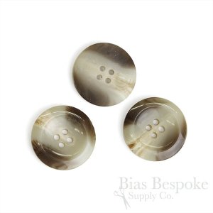 Brown-Gray-Tan Horn-Effect Overcoat Buttons, Made in Germany
