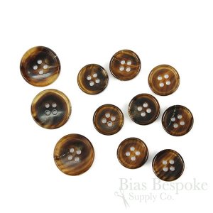 ELLIS Dark Tiger Brown Genuine Horn Suit Buttons, Made in Germany