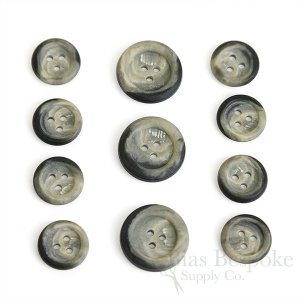 Gray 3-Hole Stone-Effect Suit Buttons, Made in Germany