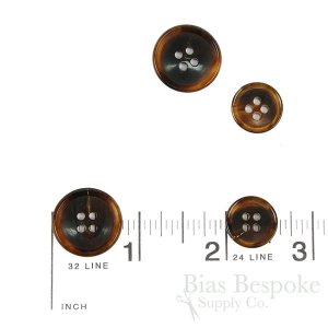 ELLIS Dark Reddish Brown Genuine Horn Suit Buttons, Made in Germany