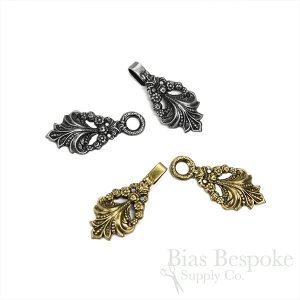 SIDONIE Charming Antique Finish Clasp, 2 3/4", Made in France