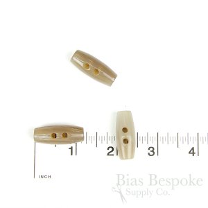 Small Tan Buffalo Horn Toggle Buttons, Made in Italy