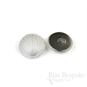 Pale Silver Scallop Shell Buttons, Made in France
