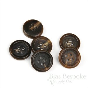 Extra Thick Matte Dark Brown Horn Overcoat Buttons, Made in Germany