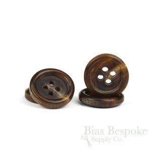 Extra Thick Matte Dark Brown Horn Overcoat Buttons, Made in Germany