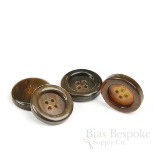 WATSON Extra Thick Cool Brown Buffalo Horn Coat Buttons, Made in Germany