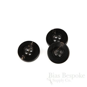 ZARKA Black Real Buffalo Horn Buttons, Made in Germany