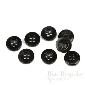 ZARKA Black Real Buffalo Horn Buttons, Made in Germany